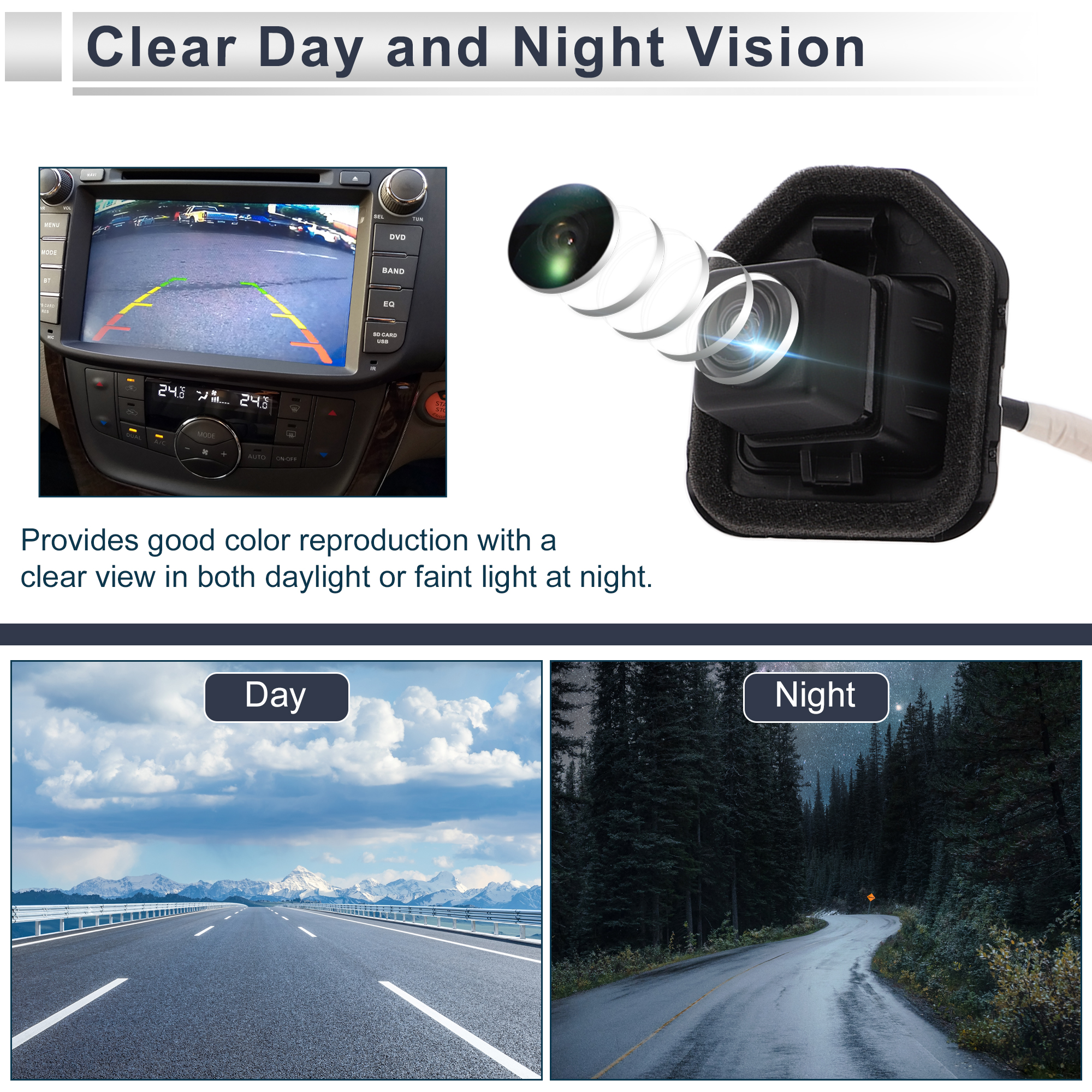 Unique Bargains License Plate Rear Camera for Nissan Altima 2013 Park Assist Rear Camera