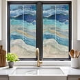 thumbnail image 3 of Abstract Blue Window Privacy Film Gradient Beach Ocean Wave Oil Painting Decorative Glass Window Film UV Blocking Static Cling Non-Adhesive Sticker Covering for Home Door 19.6 x 39.3 inches, 3 of 8