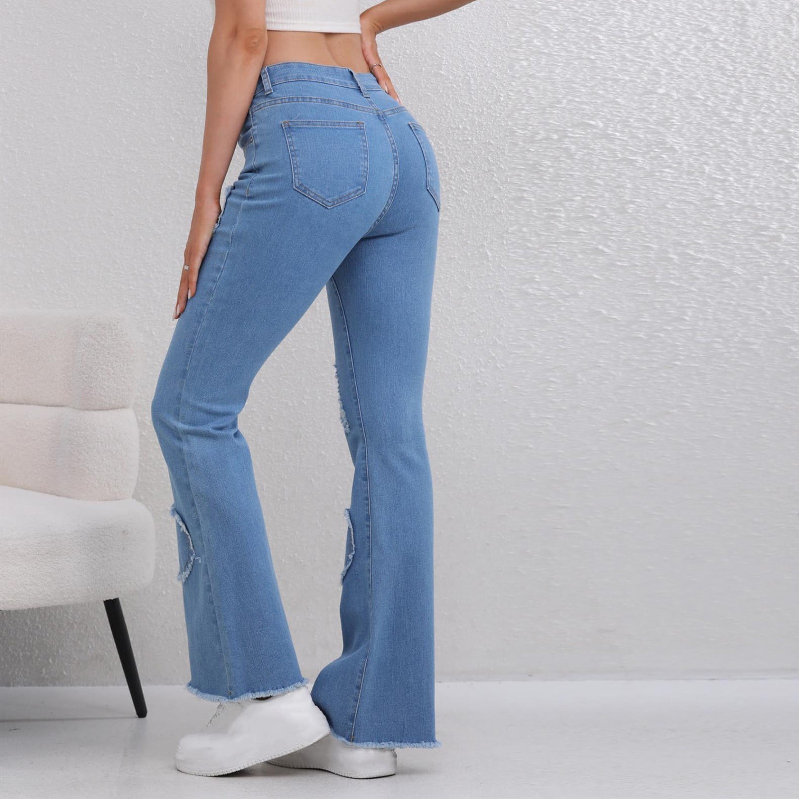 WMTBSRSW Bell Bottom Jeans for Women High Waisted Stretchy Flare