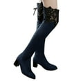 thumbnail image 3 of Xiaoxatg European High Heel Hollow Out Over-The-Knee Boots for Women - Stylish and Footwear for Fashion-Forward Ladies 9 Blue, 3 of 7