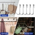 thumbnail image 5 of Triani 20Pcs J Shaped Hook Stainless Steel Hanger Hooks Hanger Clip-on Hooks Hanging Sink Grid J Hook Hooks Bedroom Accessories for Kitchen Office Bedroom(Silver), 5 of 7