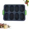 thumbnail image 2 of 8 Slots French Roll Baking Mold Silicone Food Grade Bakeware Pudding Decorating Tools (Grey), 2 of 5