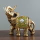 thumbnail image 5 of Wosthever Elefante esculpir estatua estatuilla resina librería decoración Animal artesanía habitación mascotas accesorios recuerdo de la Decoración del hogar Verde, 4.1x2.0x4.1 pulgadas Medio, 5 of 6
