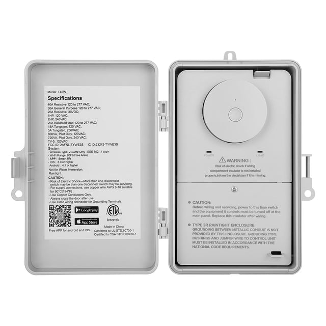 Temporizador WiFi para piscina SURAIELEC 40A 1HP 120V 2HP 240V para exteriores e interiores