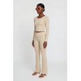 thumbnail image 2 of Women's Striped Fold Over Flare Pants, 2 of 4