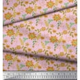 thumbnail image 2 of Soimoi polyester Crepe Fabric Leaves & Aster Floral Print Fabric by Yard 52 Inch Wide, 2 of 3