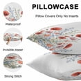 thumbnail image 5 of Throw Pillow Covers 16x16 Inch Set of 2, Red Flower Waterproof Outdoor Pillow Covers, Botanical Blue Plant Pink Garden Poppy Floral Decorative Cushion Pillowcases for Couch, Sofa, Bed, Garden, Patio, 5 of 9