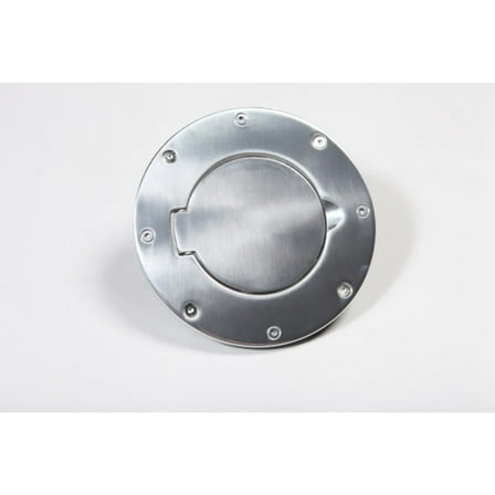 Rugged Ridge by RealTruck Gas Cap Door for Wrangler TJ | Non-Locking, Polished Aluminum | 11425.01 | Compatible with 1997-2006 Jeep Wrangler TJ