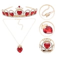 thumbnail image 2 of 1 juego de lujosa tiara de princesa y collar, corona de novia con forma de corazón para boda, fiesta de cumpleaños, diadema con diamantes de imitación para mujer, 2 of 7