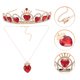 thumbnail image 2 of 1 juego de lujosa tiara de princesa y collar, corona de novia con forma de corazón para boda, fiesta de cumpleaños, diadema con diamantes de imitación para mujer, 2 of 7