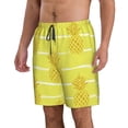thumbnail image 2 of Disketp Men'S Swim Trunks Hawaiian Breathable Surf Beach Swimsuits Mesh Lining Beach Shorts With Pockets-Gold Pineapple, 2 of 9