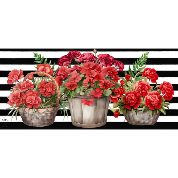 Briarwood Lane Striped Geraniums Mini Mat