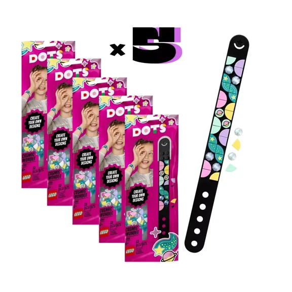 LEGO DOTS Party Pack - 5x Cosmic Wonder Bracelet 41903 Birthday Bundle
