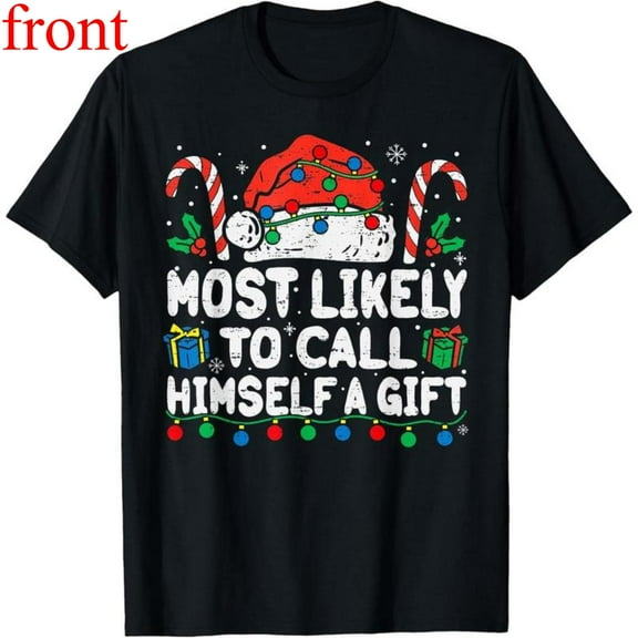 Women's Christmas Graphic Cotton T Shirt Casual Comfortable Short Sleeve Round Neck Top Black S-5XL