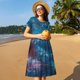 thumbnail image 4 of Balery Abstract Colorful Art Supplies Vestidos sueltos de manga corta para mujer, vestidos de verano 2025, vestidos casuales de corte A con vuelo., 4 of 6