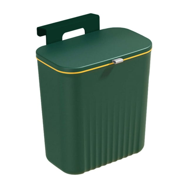 Cubo de basura colgante para cocina, contenedor de compost duradero para armario de cocina y dormitorio verde