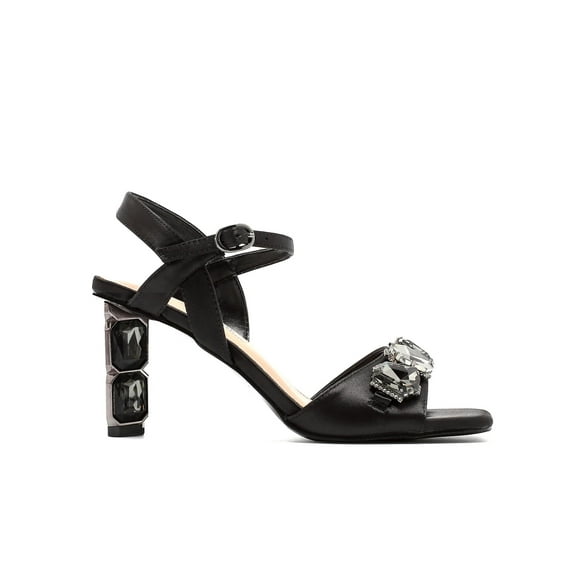 Lady Couture DELIGHT Jewel Heel Sandal, Black, 10