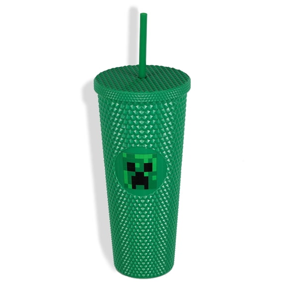Minecraft Creeper Tumbler Pyramid Studded 24 oz. Travel Cup with Straw