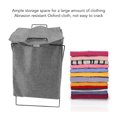 thumbnail image 3 of Reinforced Iron Frame, Foldable Design Laundry Basket With Metal Frame, Standing Tall Rectangle, Ample Capacity, Dirty Clothes Organizer, For Versatile Usage, 3 of 8