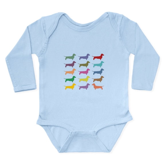 CafePress - Colorful Dachshunds Body Suit - Long Sleeve Cotton Baby Bodysuit