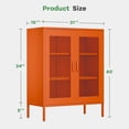 thumbnail image 3 of Bathroom Floor Storage Cabinet,40"H Metal Locker, Small Orange Cabinets With 2 Adjustable Shelves & 4 Doors,Freestanding Sideboard,Pantry Cabinet For Small Spaces,Hallway,Home Office, Kitchen, 3 of 12