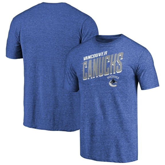 Men's Blue Vancouver Canucks Slant Strike Tri-Blend T-Shirt