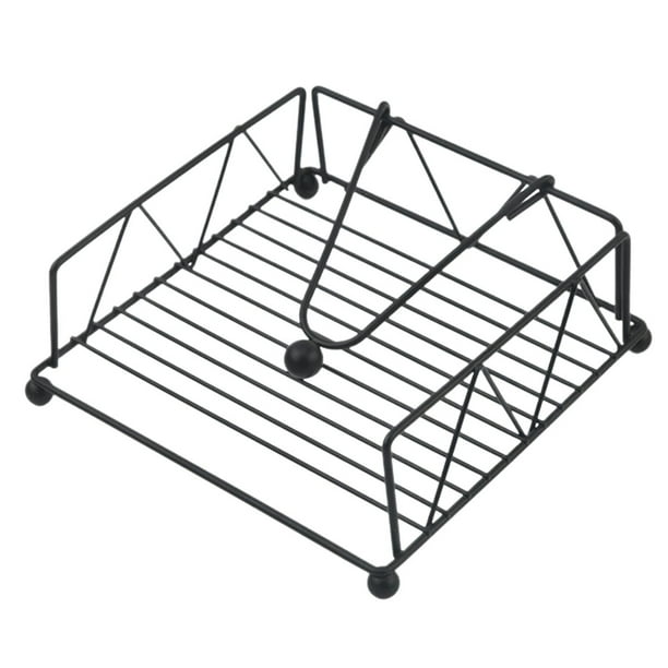 Servilletero de Mesa, Servilletero Plano con Peso, Resistente Al Viento, Dispensador de Servilletas de Metal Negro.