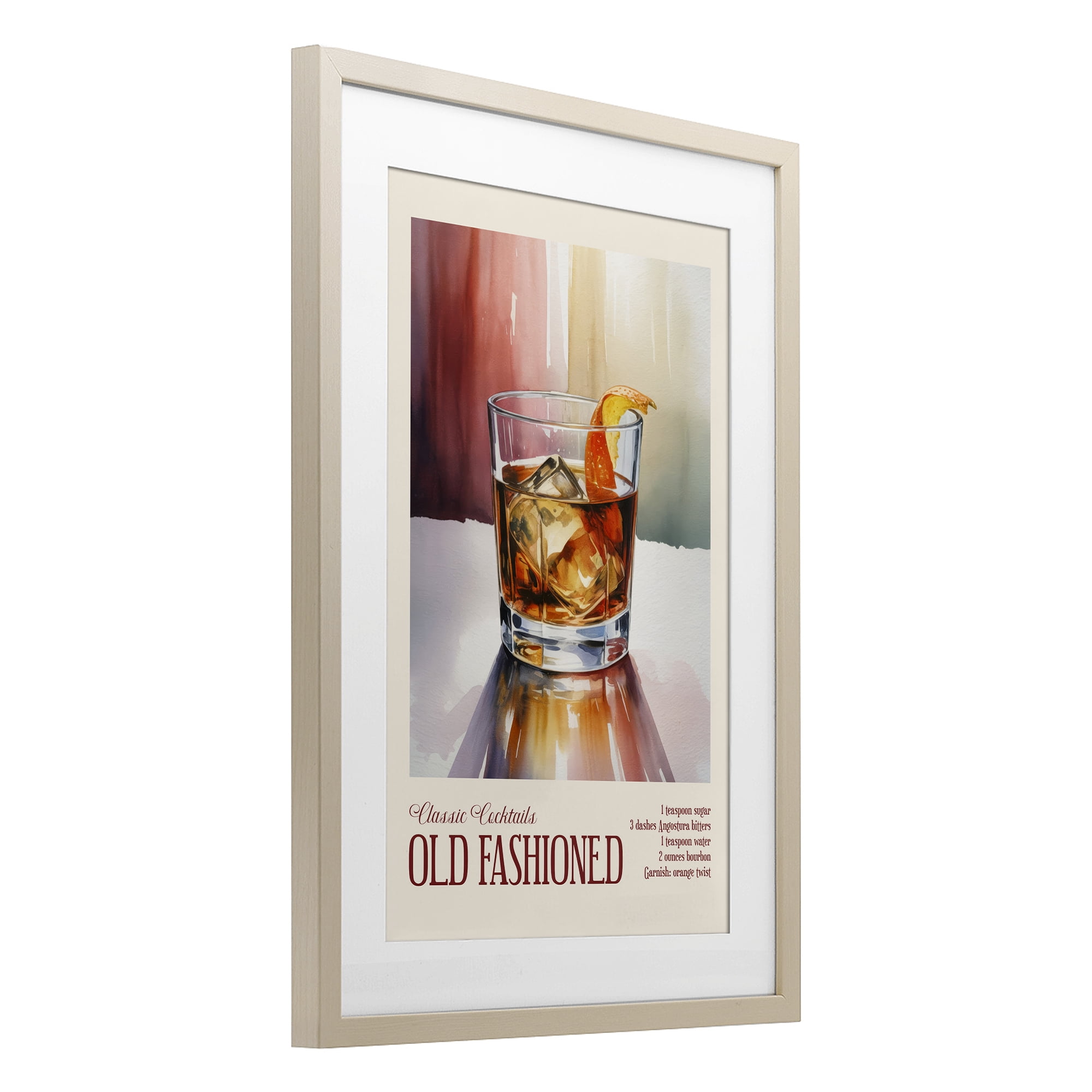 Stupell Industries Old Fashioned on Surface Birch Framed Print Under Glass, design by Andreas Magnusson