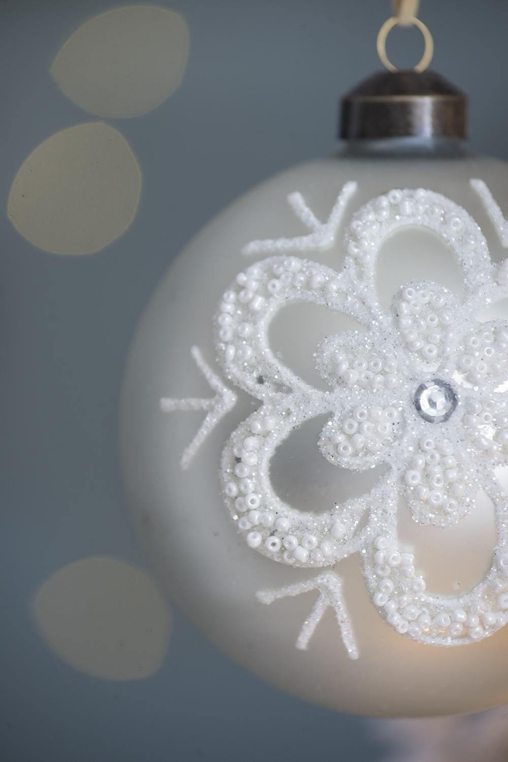 Set of 12 Glass Christmas Ball Ornaments with Glitter and Painting Design by Riccardo Tree Decor