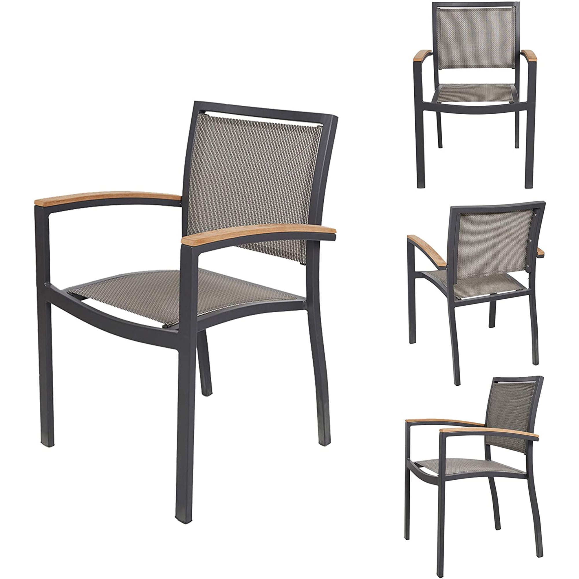 KARMAS PRRDUCT Patio Dining Chairs Set of 4,Outdoor Stackable Dining