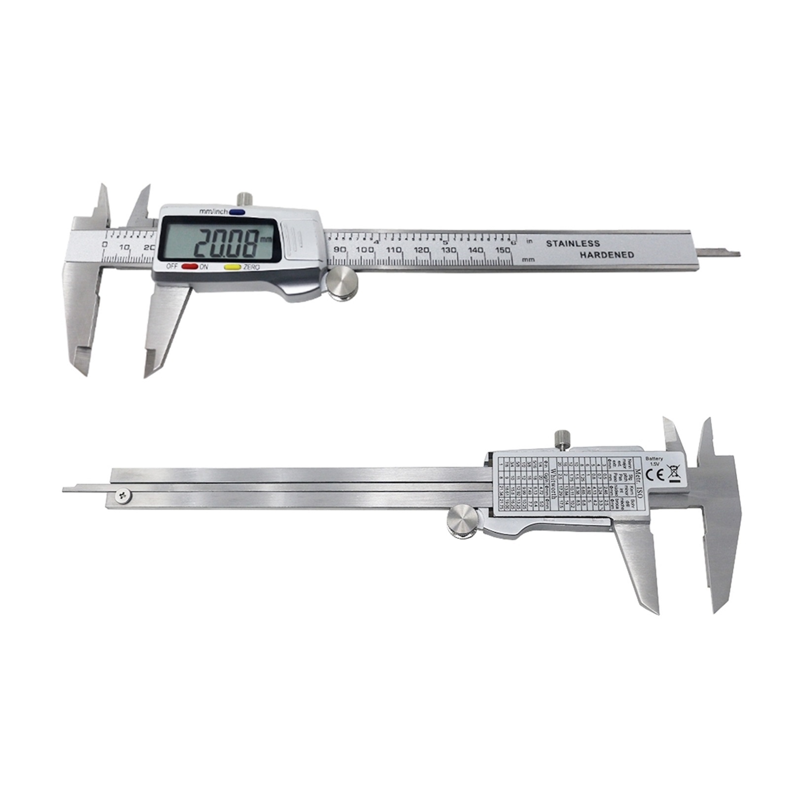 Stainless Steel Electronic Digital Vernier Caliper 6Inch 0-150mm Metal Micrometer Measuring Tool Digital Ruler
