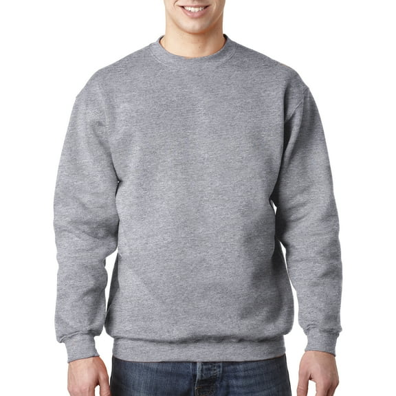 Bayside Men's Heavyweight Bottom Band Crewneck Fleece, Style BA1102