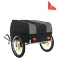 thumbnail image 2 of Tool Storage Cart Heavy-Duty Bike Cargo Trailer with Removable Waterproof Cover – 88 lbs Capacity, 16" All-Terrain Wheels & Foldable Design for Camping, Groceries, gray black,Tool Cart, 2 of 16