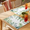 thumbnail image 4 of Eucalyptus Leaves Placemats Set of 4 Summer Pastoral Botanical Watercolor Place Mats Indoor Wipeable Table Mats Washable Cloth Dining Table Placemats for Kitchen Holiday Party Home Decor 13x19 Inch, 4 of 9