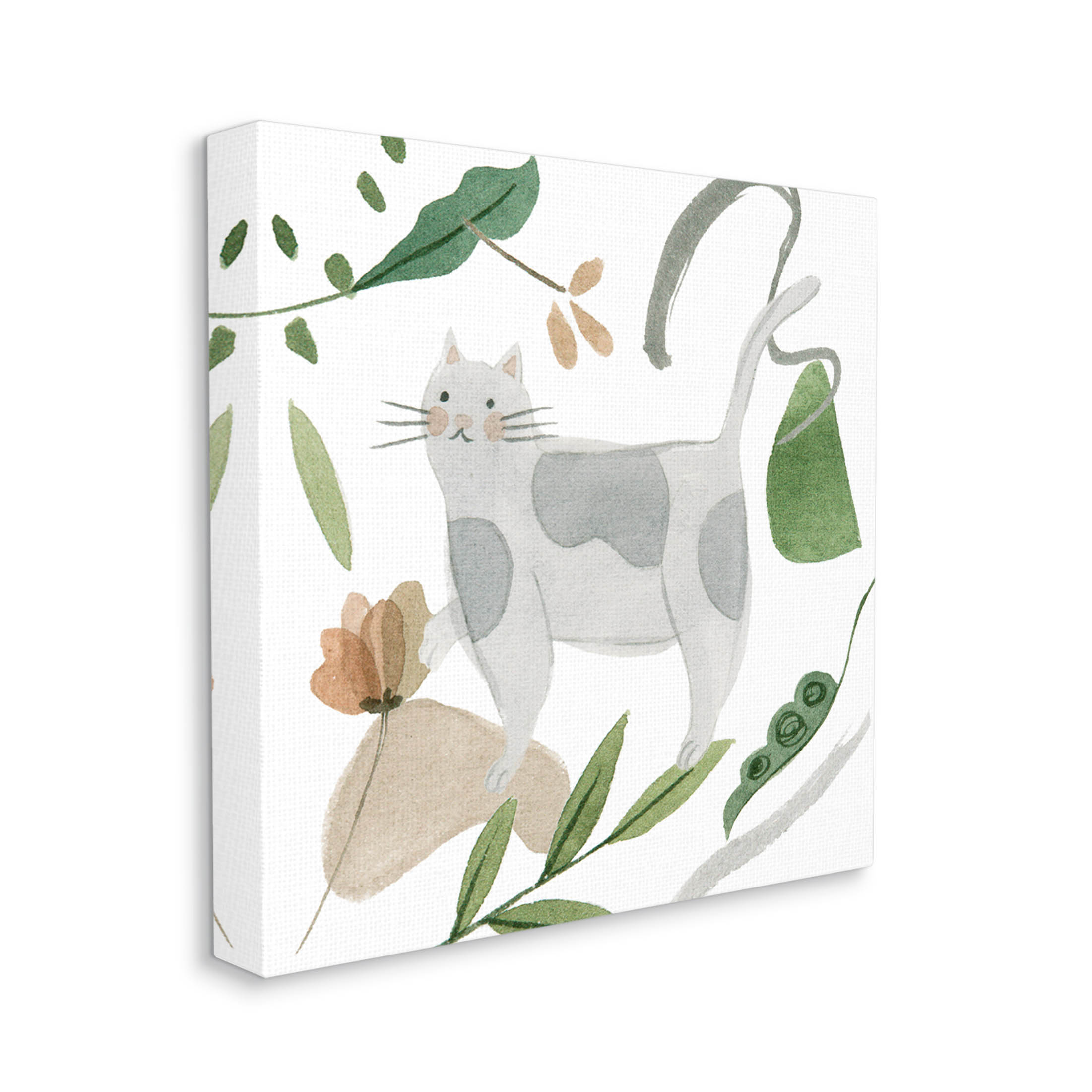 Stupell Industries Cottage Herbs Cat Arrangement Graphic Art Gallery Wrapped Canvas Print Wall Art, Design by Melissa Wang