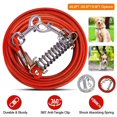 thumbnail image 1 of 9.8FT Dog Tie Out Cable Long Dog Leash Chew Proof Lead Dog Chain with Durable Spring 360° Rotatable Clips PVC Case for Outside Yard Camping  Red, 1 of 12