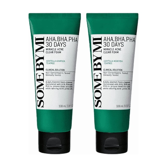 2pc SOME BY MI AHA BHA PHA 30 Days Miracle Acne Clear Foam – 3.38oz, 100ml