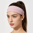 thumbnail image 2 of Womens Non-Slip Yoga Headband - Stretchy Wide Elastic Twist Band with Silicone Grips - Sweat Wicking for Running Gym Face Wash Light Gray, 2 of 3