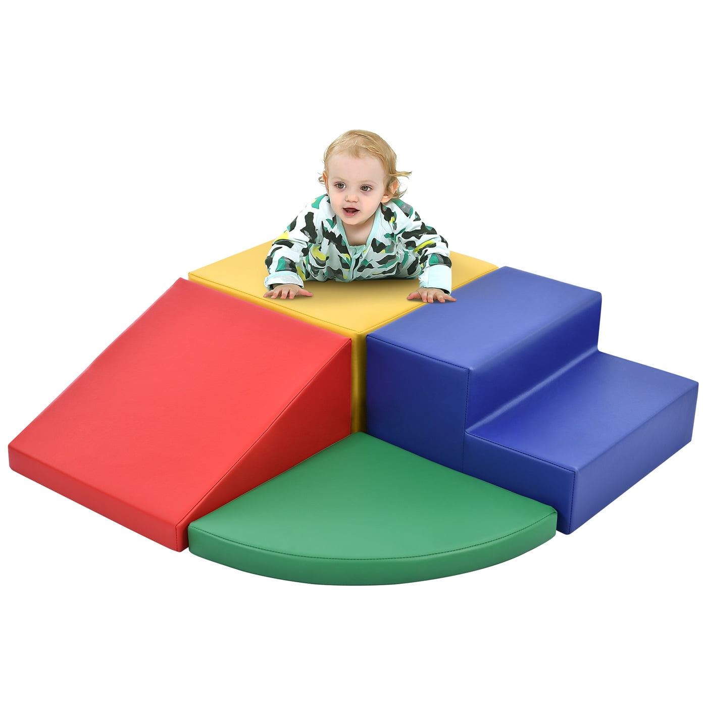 Crawl and Climb Foam Play Set, 4 Piece Fun Lightweight Blocks Corner