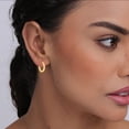 thumbnail image 2 of Charmsy Gold Plated Multi CZ Click Top Small Huggie Hoop Earrings for Women 16 MM, 2 of 5
