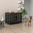 thumbnail image 3 of Heavy Duty Dog Crate, 42 Inch Dog Crate Furniture for Medium Large Dogs, Wooden Thickened Dog Cage Kennel Decorative Pet House Indoor with Removable Trays  and Lockable Wheels, 3 of 8