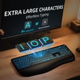 thumbnail image 3 of GEAK Large Print Wireless Keyboard, Full-Size Ergonomic Keyboard with Wrist Rest for Computer Keyboards, Rechargeable Silent Keyboard Gaming with 7-Color Backlit Light up Keys for Laptop Mac Windows, 3 of 10