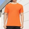thumbnail image 2 of YLSDY Men's T-Shirts Short Sleeve Crew Neck Cotton Tshirts Solid Casual Summer T Shirts Classic Basic Tees Orange XXL, 2 of 6