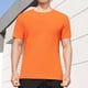 thumbnail image 1 of Camisetas Elvqul para Hombre Playa Deportivas Naranja de Color Sólido Elástica Manga Corta Cuello Redondo, 1 of 6
