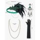 thumbnail image 5 of Vestido SWEETV Great Gatsby para mujer Roaring 20s verde talla M, 5 of 6