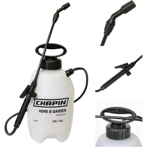 Chapin 16200 Pump Sprayer, 2-Gallon, Lawn & Garden Translucent Poly Tank, Adjustable Cone Nozzle, Ergonomic Handle in-Tank Filter for Herbicides, Pesticides Fertilizers