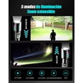thumbnail image 2 of Linterna Led Recargable, Lampara de Mano con Pantalla Digital, 2000 Lúmenes Linternas Led alta Potencia, 5 Modos, Entrada y Salida USB-C, Potente Linterna Tactica para Camping/Emergenc, 2 of 5