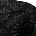 thumbnail image 5 of JUUYY Trendy Shirts for Men Button Down Floral Jacquard Cotton Shirt Long Sleeve Lapel Slim Fit Tops Blouse Black#1 XXL, 5 of 7