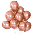 thumbnail image 1 of Xiao Hua Globos metálicos cobrizos de 10 pulgadas, 60 unidades, globos cromados de látex para fiestas, para baby shower, bautizos, cumpleaños y decoraciones para fiestas., 1 of 4