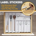 thumbnail image 2 of SpaceAid Bamboo Silverware Drawer Organizer with Labels, Expandable, 10 Slots, White, 2 of 7